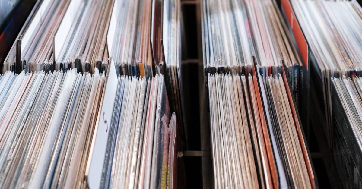 vinyl records closeup