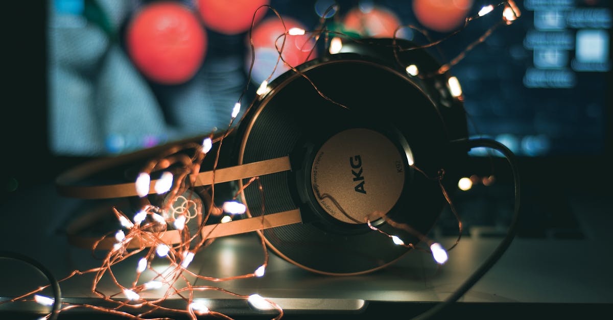 headphones laptop music