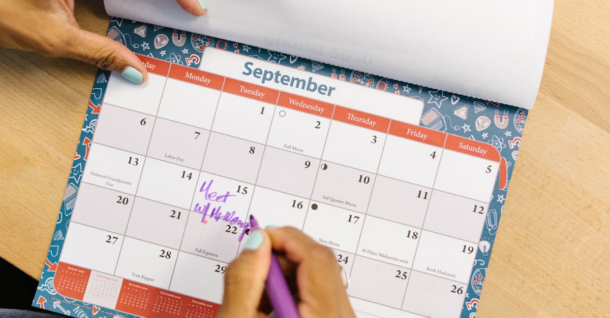 calendar planning desk