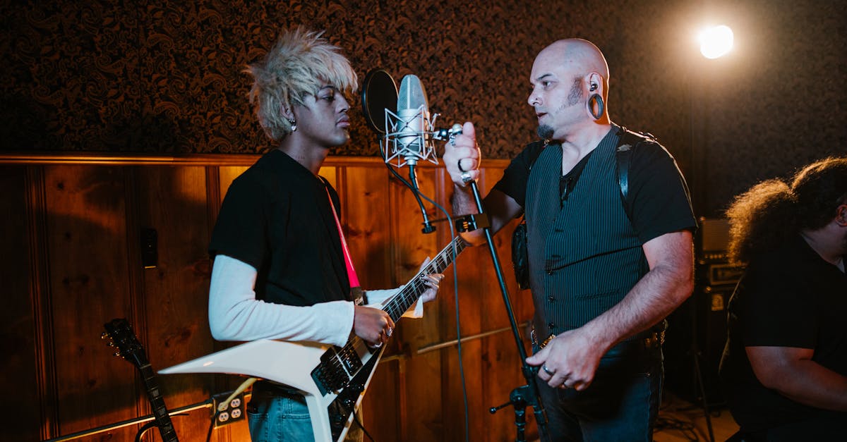 musicians collaborating studio