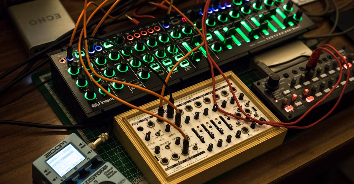 synthesizer modular closeup